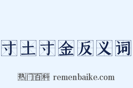 寸土寸金反义词是什么意思的图片